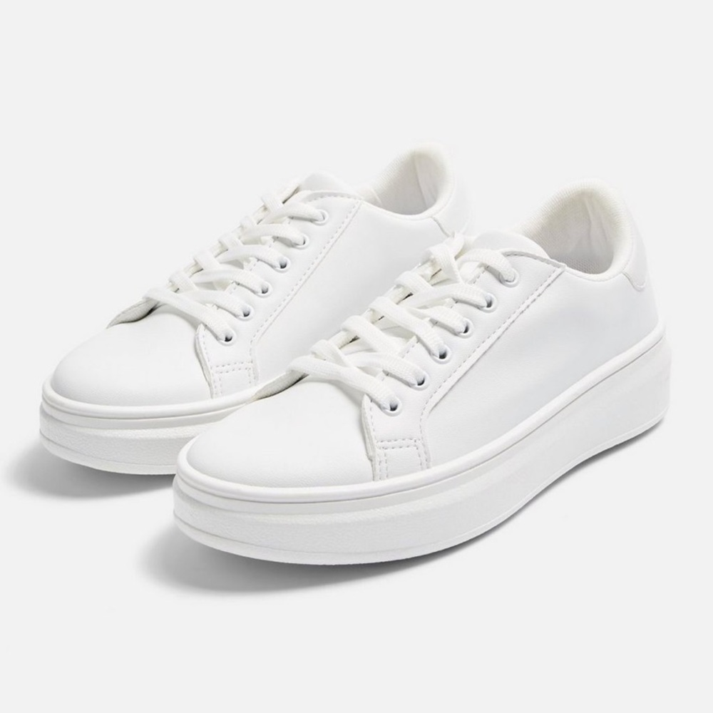 Topshop Cuba all white sneakers